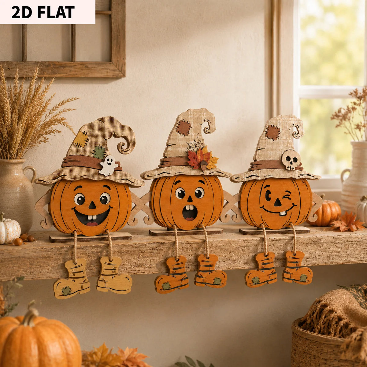 Plaques décoratives automne et Halloween en bois