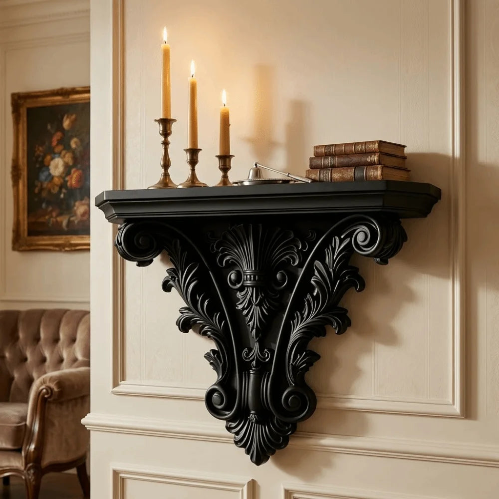 Étagère flottante sculptée style rétro