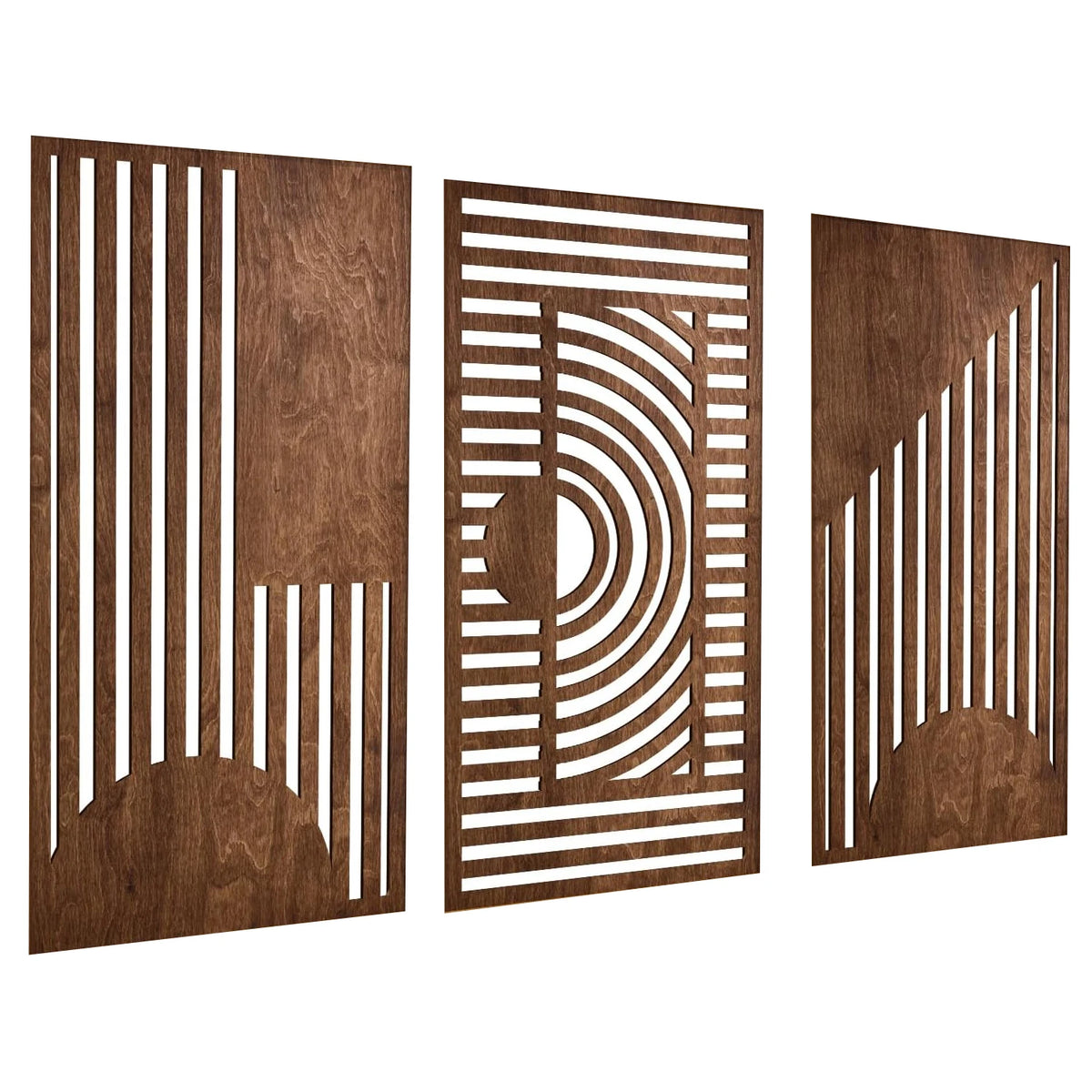 Trio d'art mural géométrique en bois – photo 6