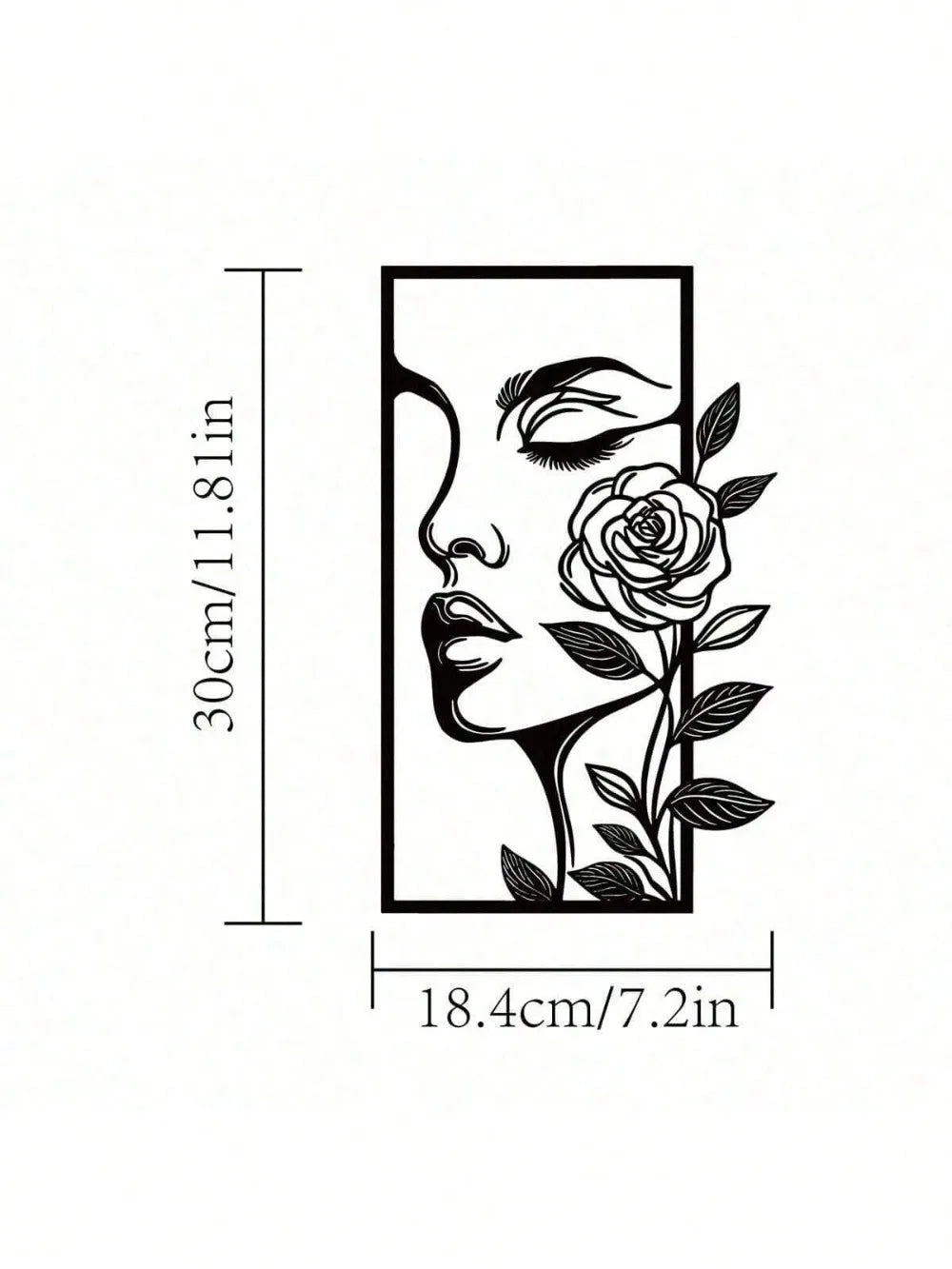 Décoration murale visage fleuri en métal – photo 3