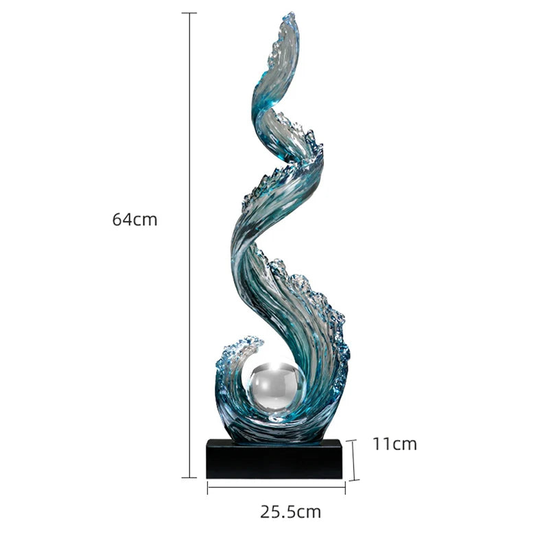 Grande sculpture abstraite en résine – 70 cm