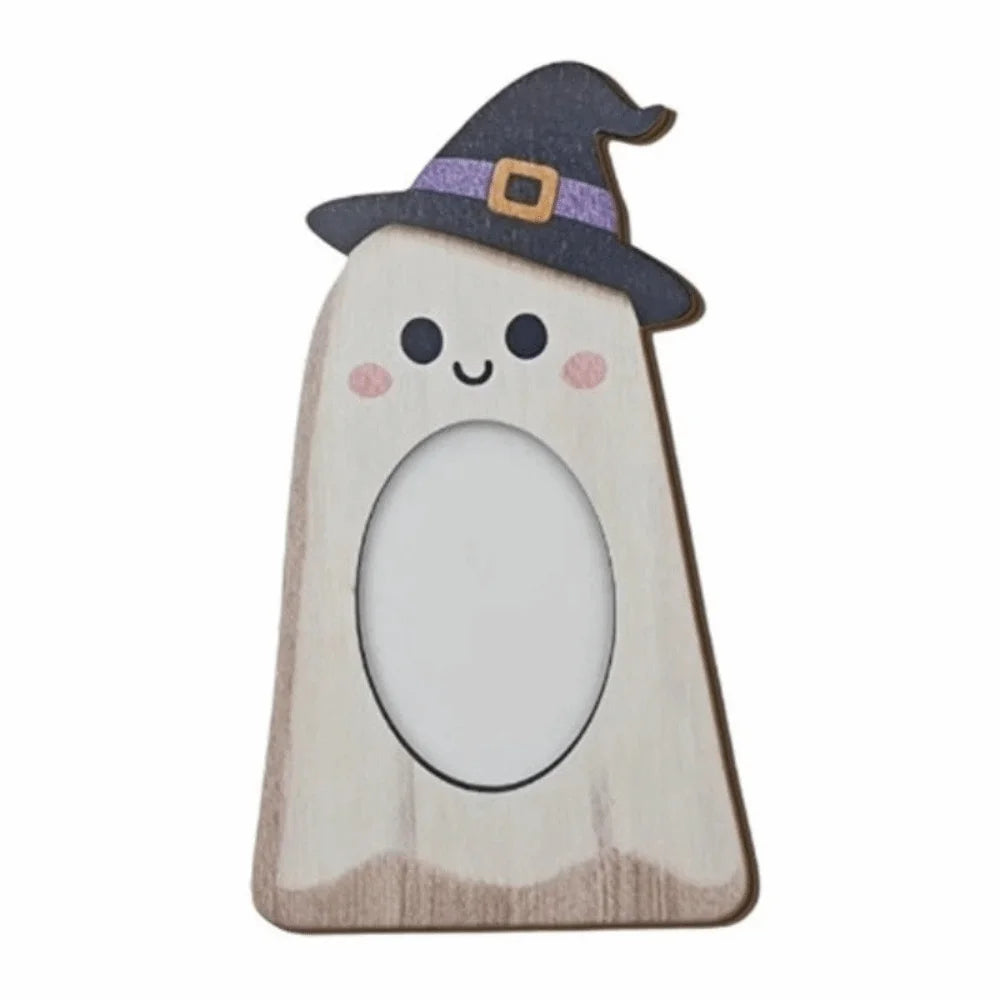 Cadre photo fantôme Halloween en bois