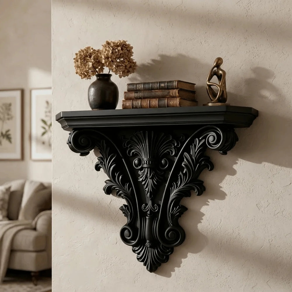 Étagère flottante sculptée style rétro