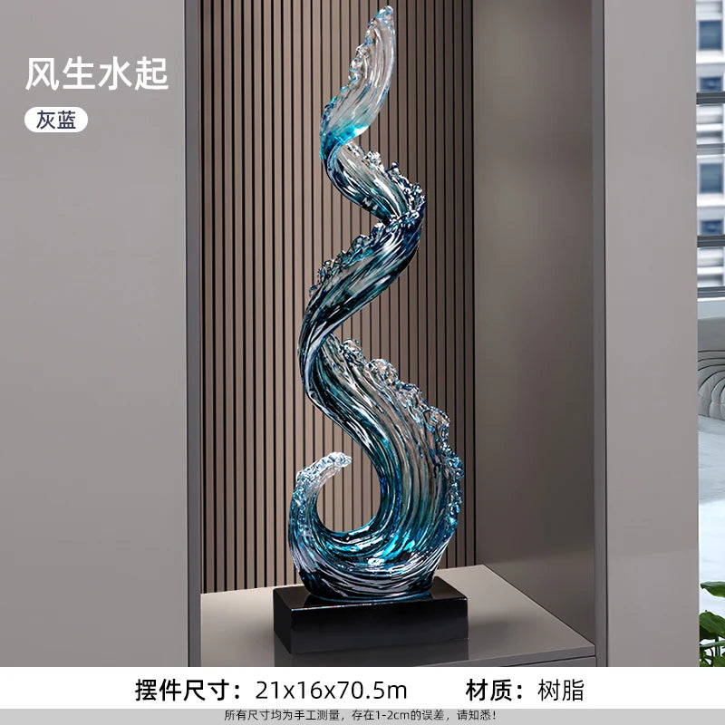 Grande sculpture abstraite en résine – 70 cm