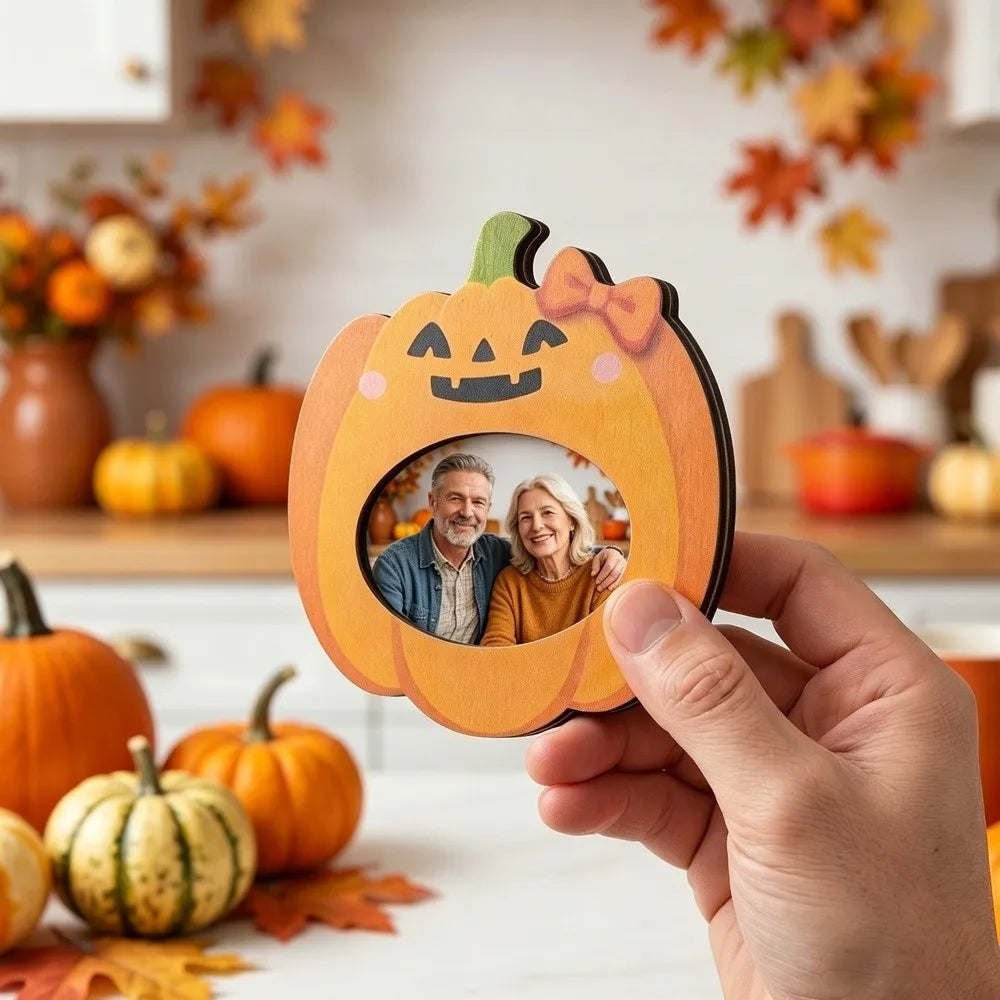 Cadre photo fantôme Halloween en bois