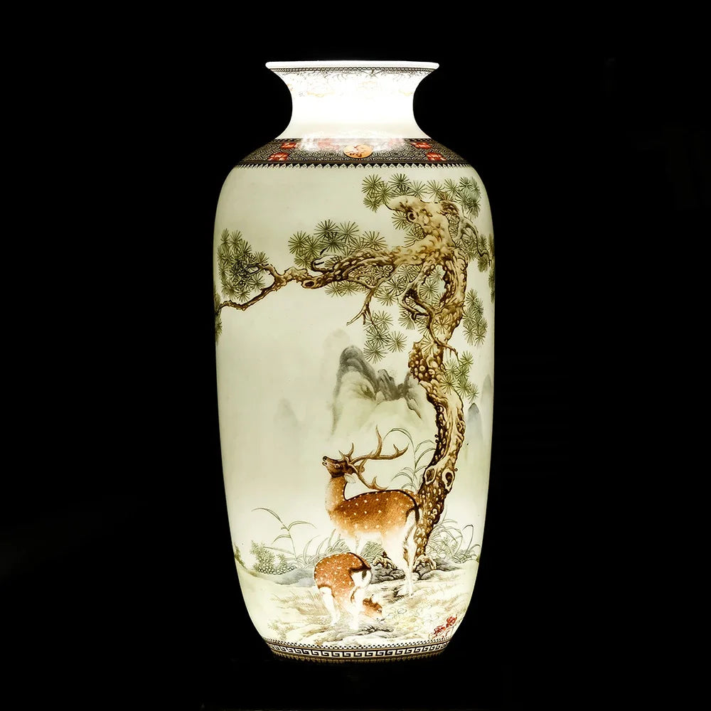 Vase en céramique traditionnelle de Jingdezhen