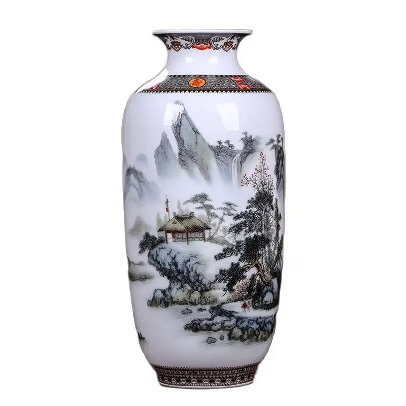 Vase en céramique traditionnelle de Jingdezhen