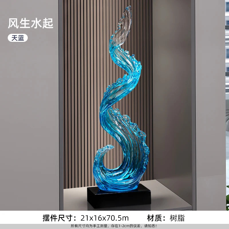 Grande sculpture abstraite en résine – 70 cm