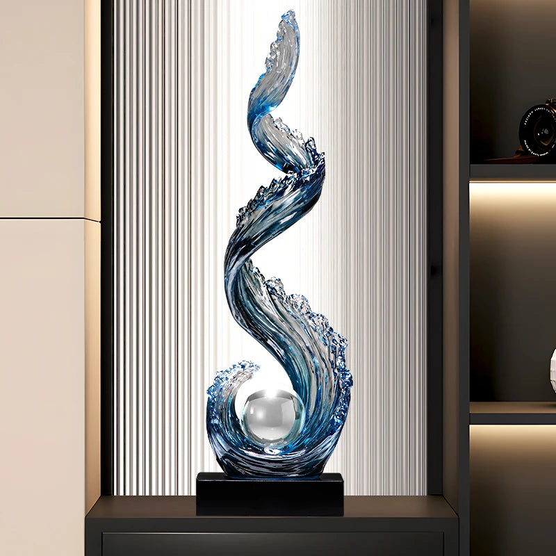 Grande sculpture abstraite en résine – 70 cm
